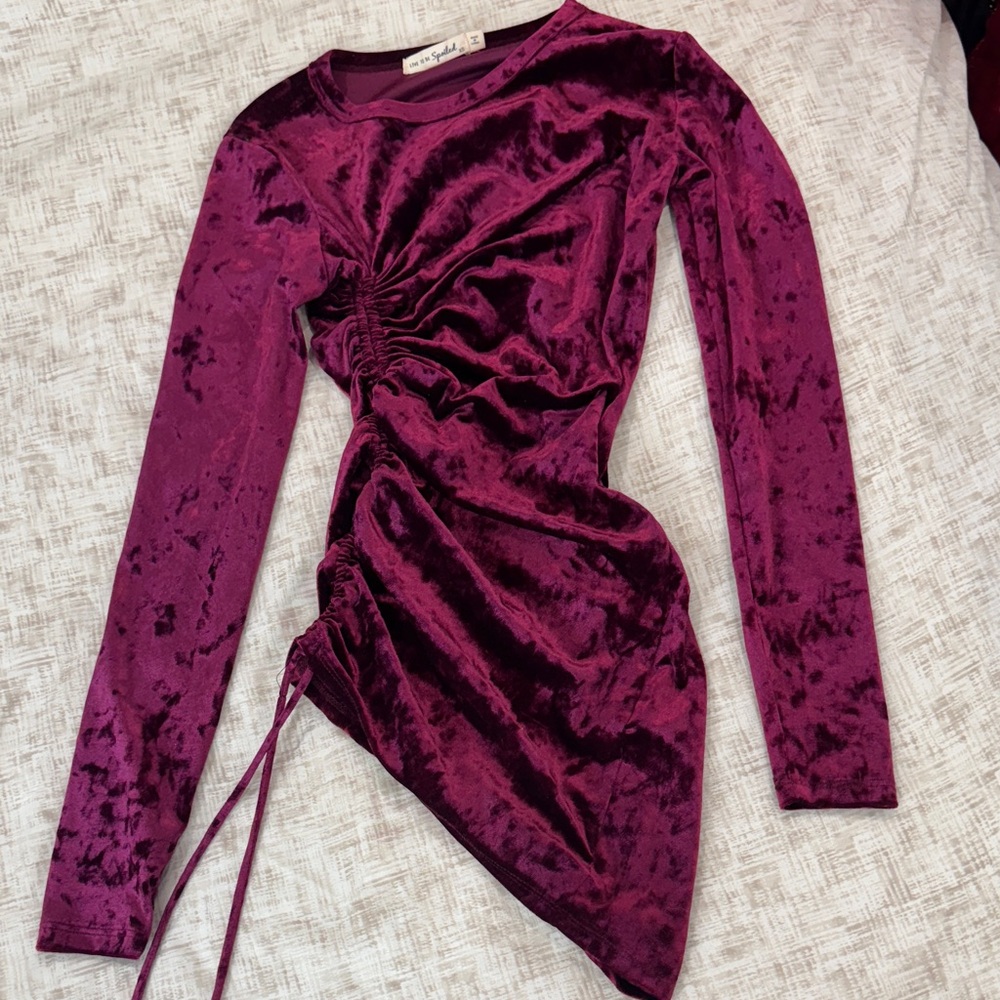 Velvet Ruched Dress